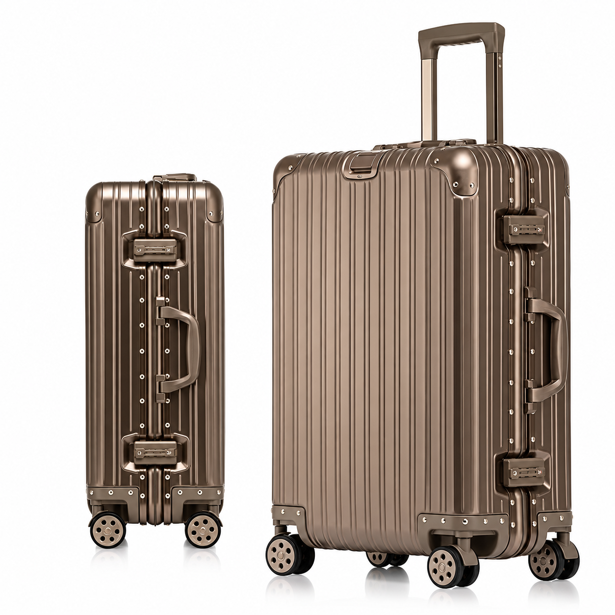 Aluminum-Magnesium Alloy Travel Suitcase with TSA Lock & Spinner Wheels