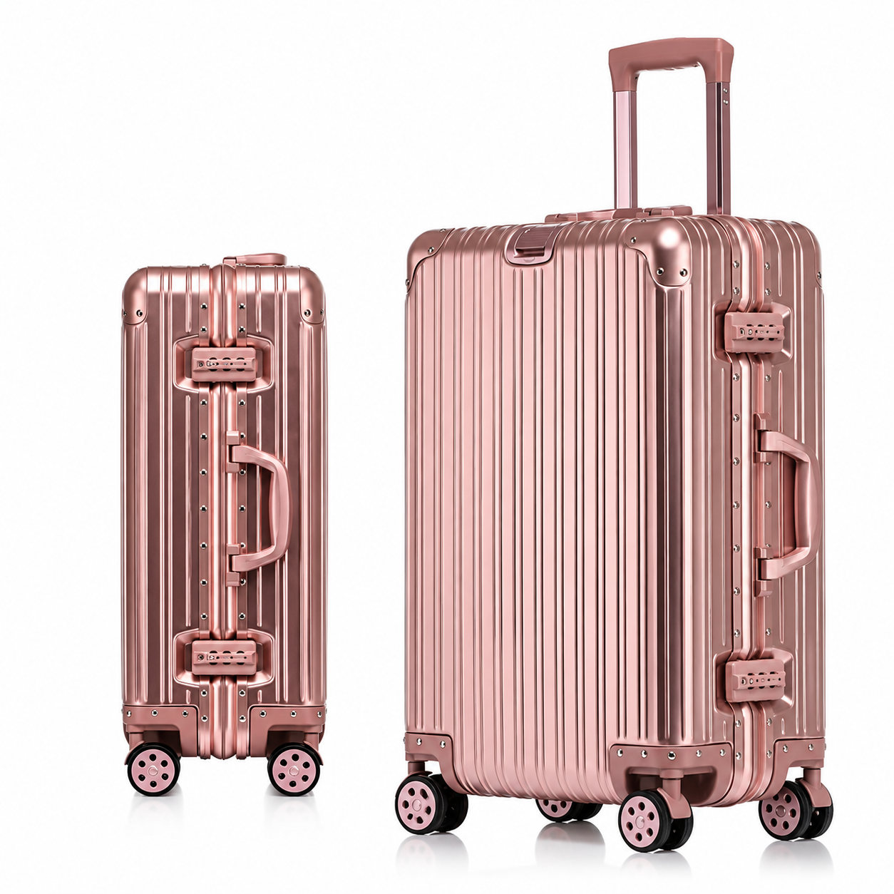 Aluminum-Magnesium Alloy Travel Suitcase with TSA Lock & Spinner Wheels