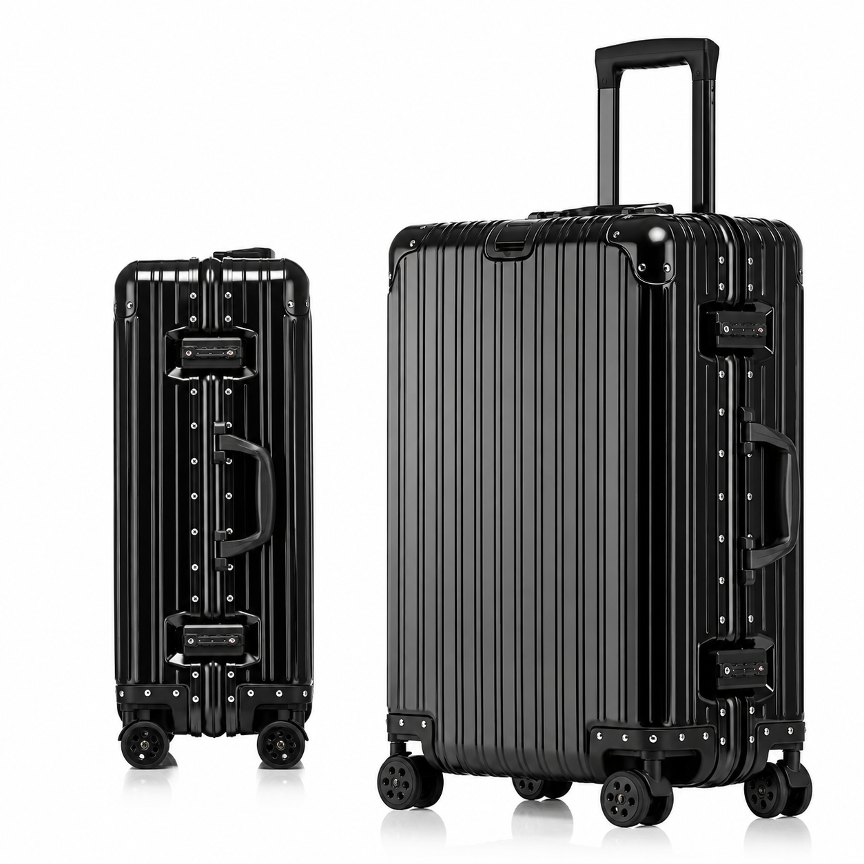 Aluminum-Magnesium Alloy Travel Suitcase with TSA Lock & Spinner Wheels
