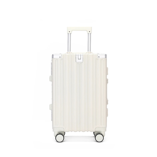 Large Capacity Aluminum Frame Travel Suitcase with Combination Lock & Spinner Wheels