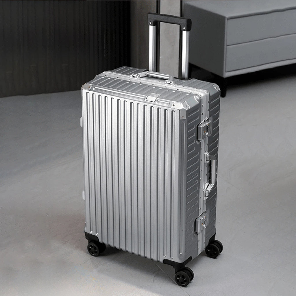 Aluminum Frame Rolling Travel Suitcase with USB Port & Combination Lock