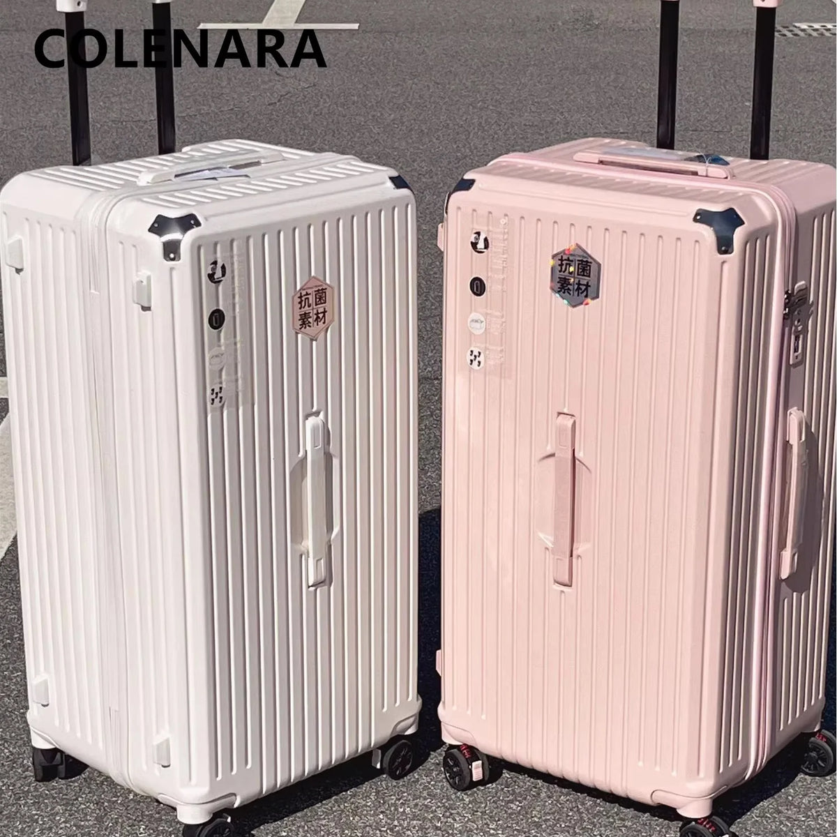 Large Capacity Rolling Travel Suitcase with Shock-Absorbing Wheels