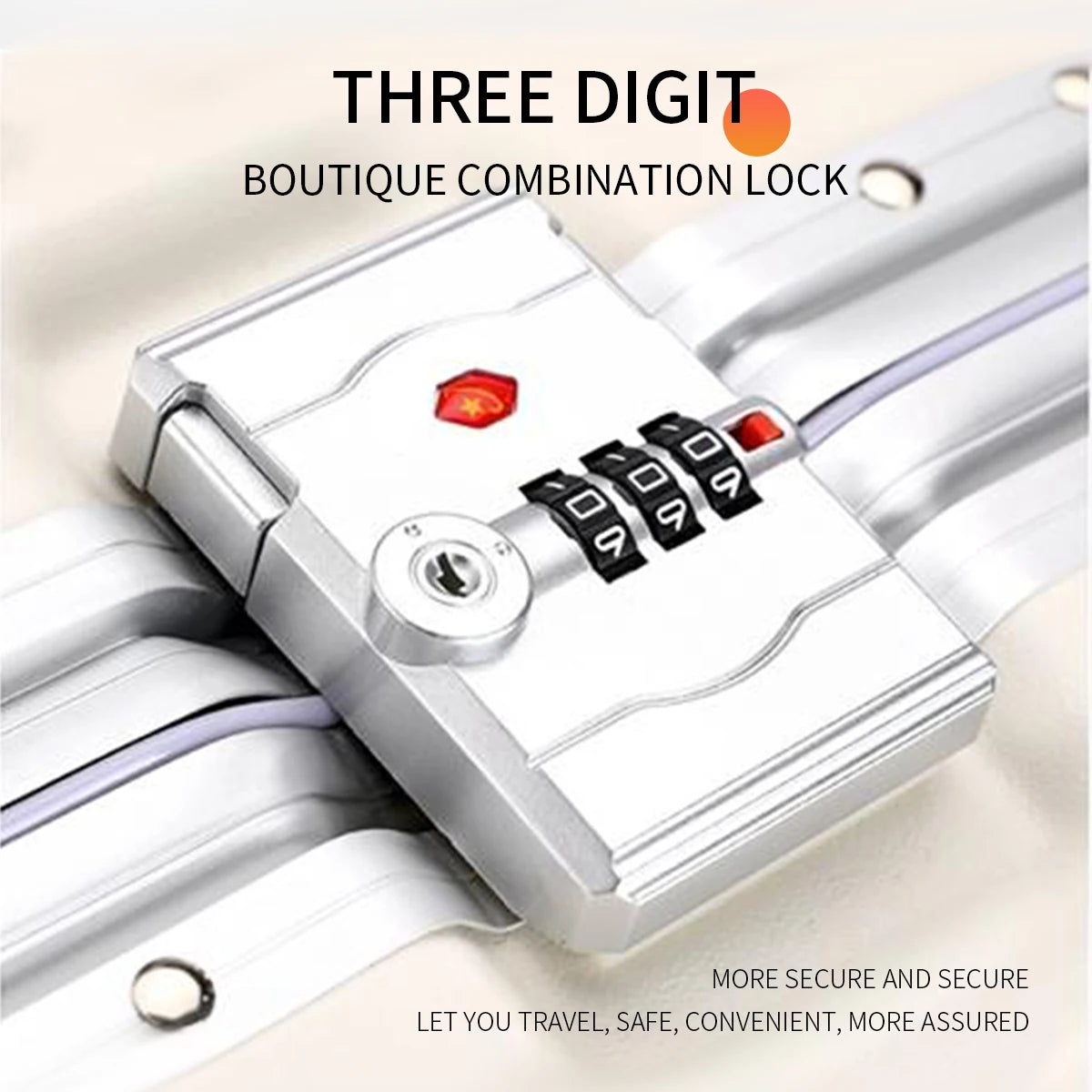 Aluminum Frame Rolling Travel Suitcase with USB Port & Combination Lock