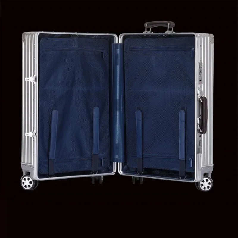 Aluminum-Magnesium Alloy Travel Suitcase with TSA Lock & Spinner Wheels