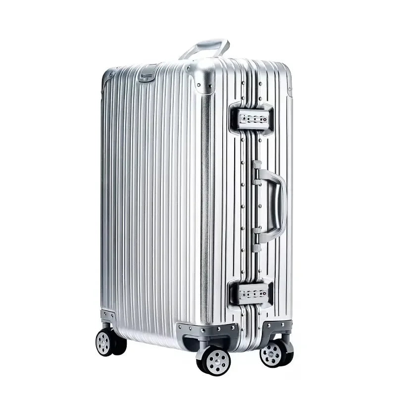 Aluminum-Magnesium Alloy Travel Suitcase with TSA Lock & Spinner Wheels