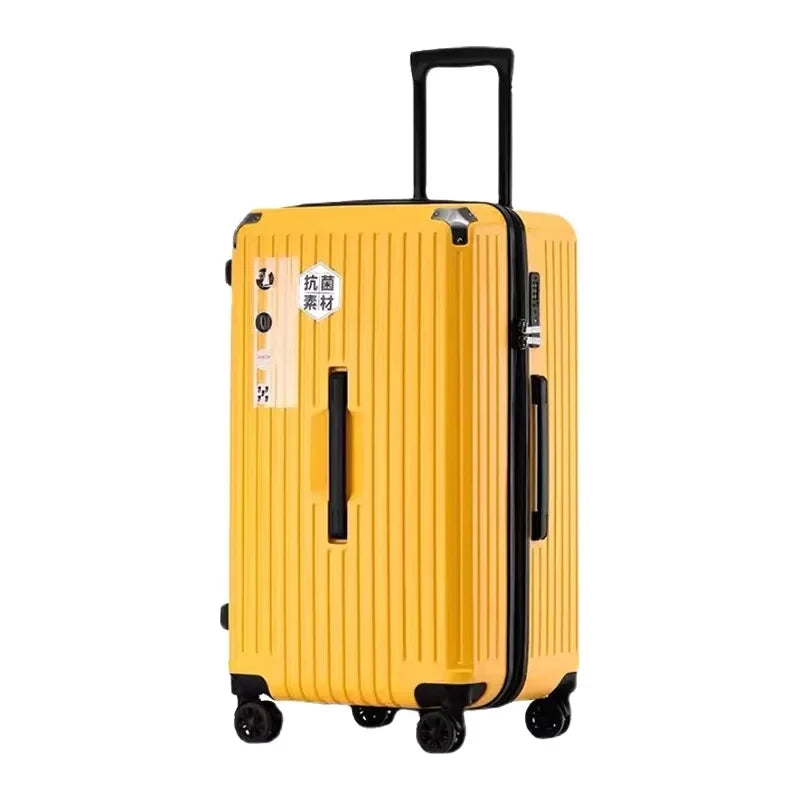 Large Capacity Rolling Travel Suitcase with Shock-Absorbing Wheels
