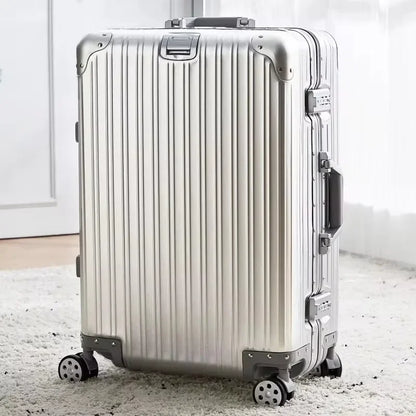 Aluminum-Magnesium Alloy Travel Suitcase with TSA Lock & Spinner Wheels