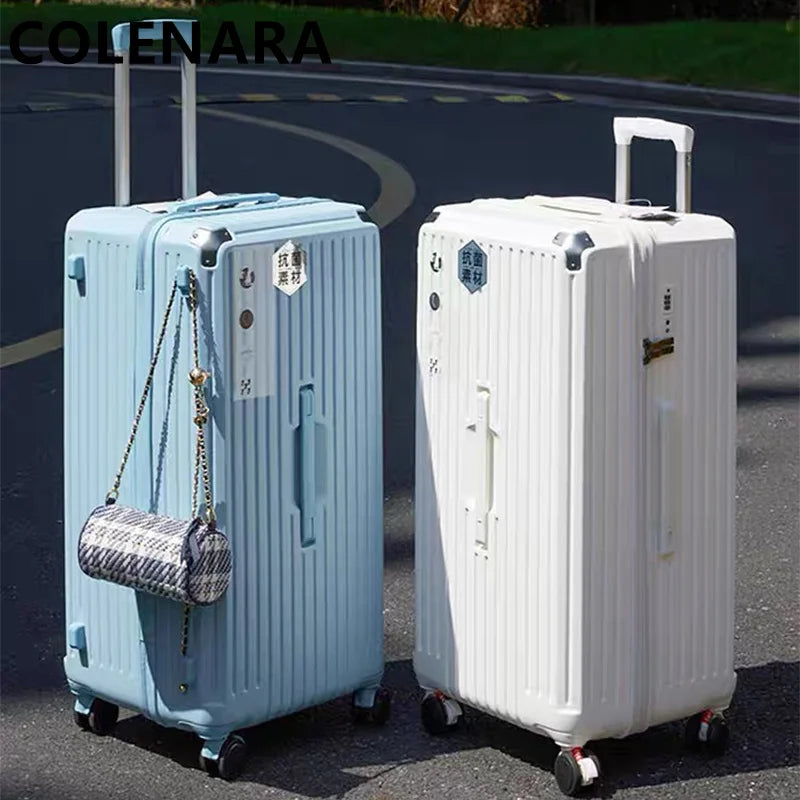 Large Capacity Rolling Travel Suitcase with Shock-Absorbing Wheels