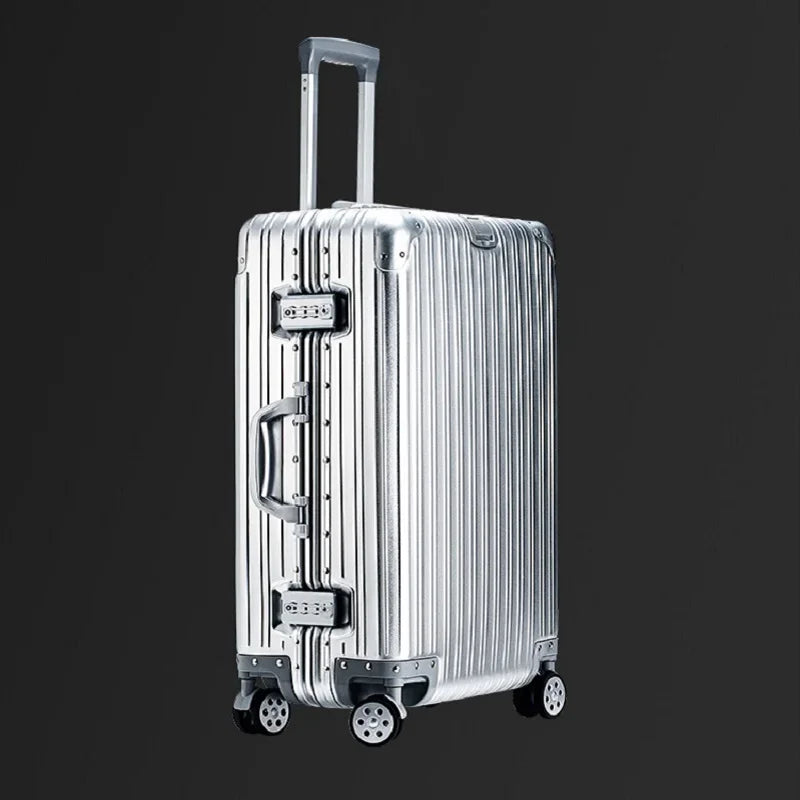 Aluminum-Magnesium Alloy Travel Suitcase with TSA Lock & Spinner Wheels