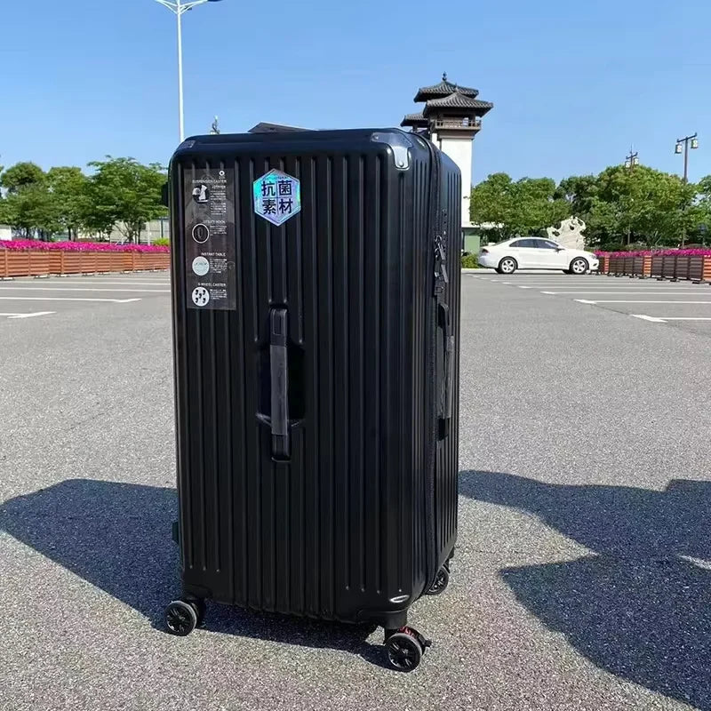 Large Capacity Rolling Travel Suitcase with Shock-Absorbing Wheels