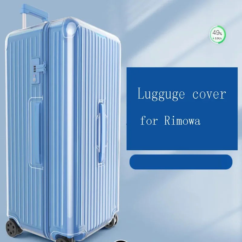 Thick PVC Luggage Protector Cover with Zipper for Large Travel Suitcases