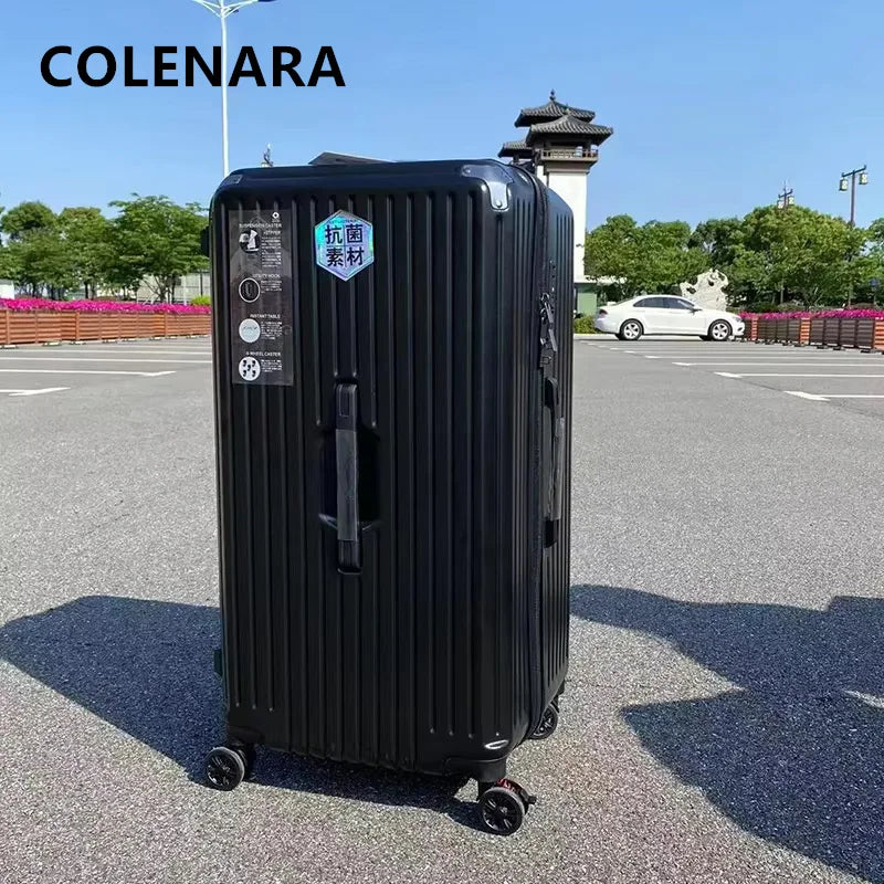 Large Capacity Rolling Travel Suitcase with Shock-Absorbing Wheels