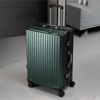 Aluminum Frame Rolling Travel Suitcase with USB Port & Combination Lock
