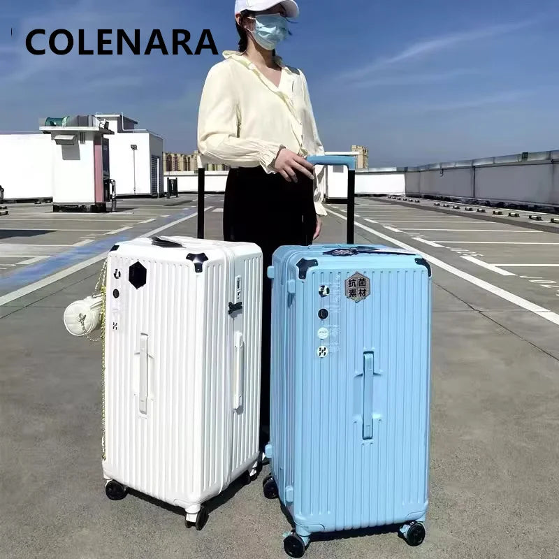 Large Capacity Rolling Travel Suitcase with Shock-Absorbing Wheels