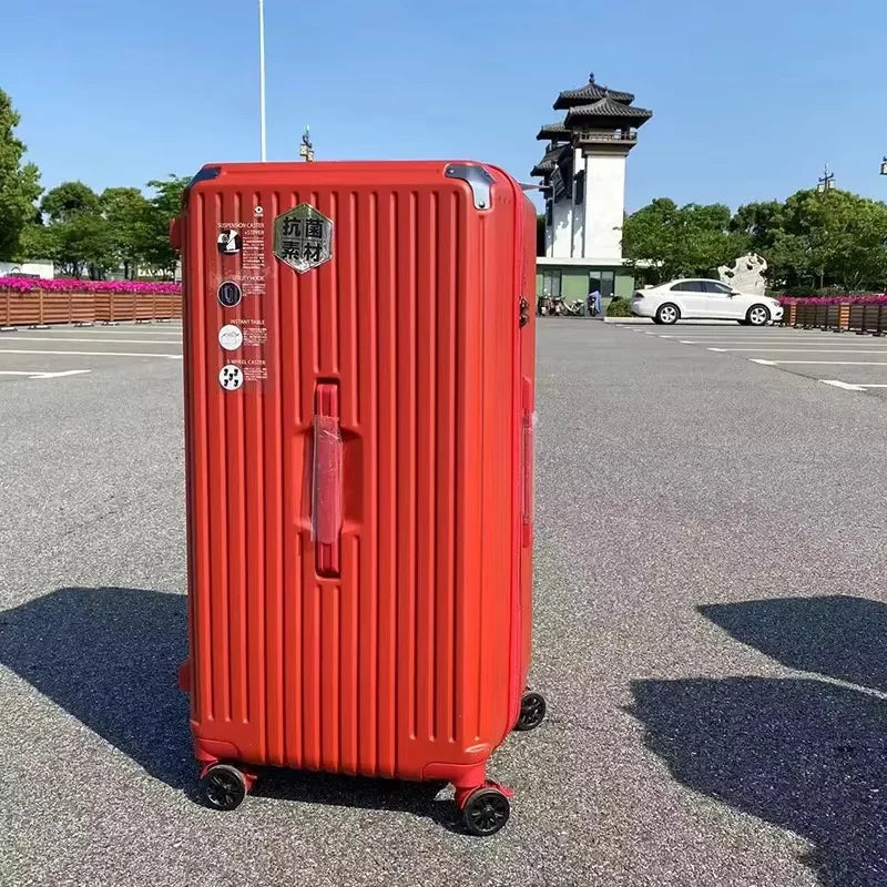 Large Capacity Rolling Travel Suitcase with Shock-Absorbing Wheels