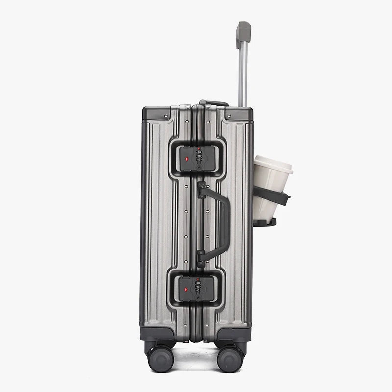 Aluminum Frame Student Suitcase Large Capacity Trolley Case New Strong and Durable Password Box Men's and Women's Universal Wheeled Luggage