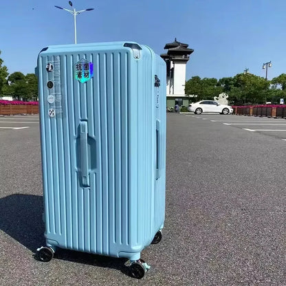 Large Capacity Rolling Travel Suitcase with Shock-Absorbing Wheels