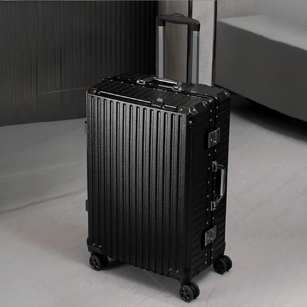 Aluminum Frame Rolling Travel Suitcase with USB Port & Combination Lock