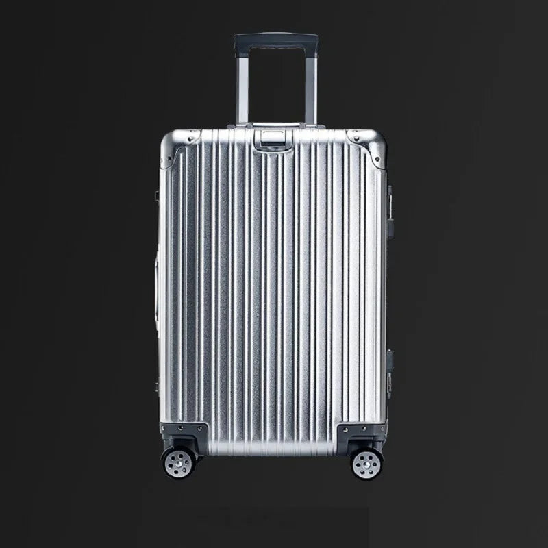 Aluminum-Magnesium Alloy Travel Suitcase with TSA Lock & Spinner Wheels