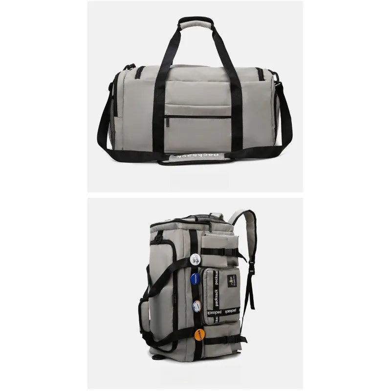 Large Capacity Waterproof Travel Backpack & Duffle Bag with Multiple Pockets