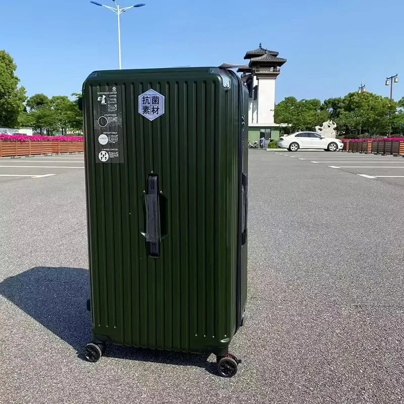 Large Capacity Rolling Travel Suitcase with Shock-Absorbing Wheels