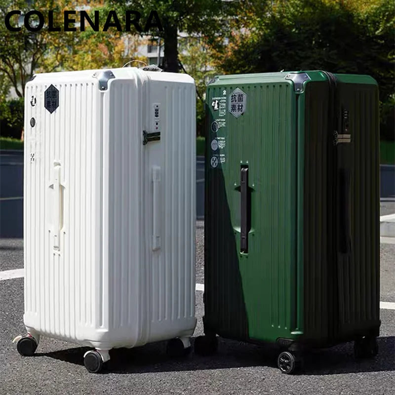 Large Capacity Rolling Travel Suitcase with Shock-Absorbing Wheels