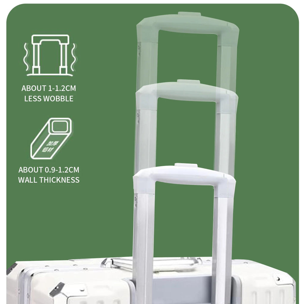 Aluminum Frame Rolling Travel Suitcase with USB Port & Combination Lock