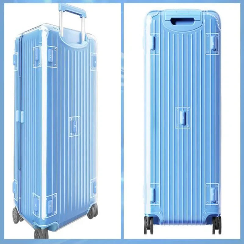 Thick PVC Luggage Protector Cover with Zipper for Large Travel Suitcases