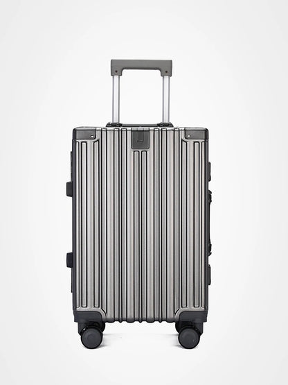 Large Capacity Aluminum Frame Travel Suitcase with Combination Lock & Spinner Wheels