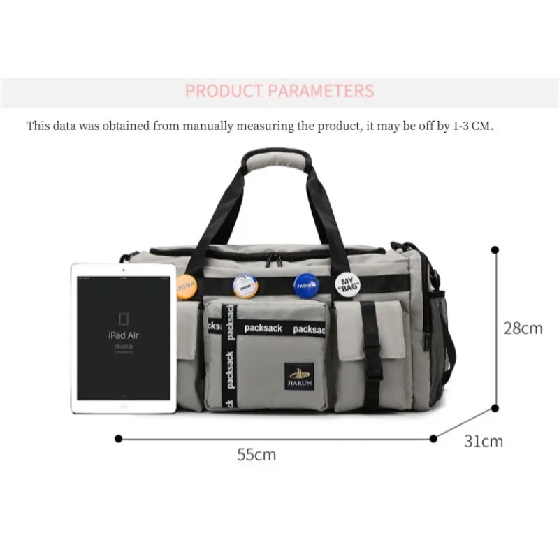 Large Capacity Waterproof Travel Backpack & Duffle Bag with Multiple Pockets