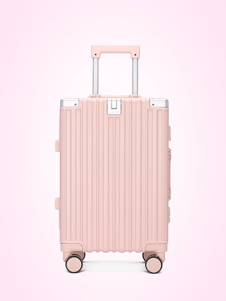 Aluminum Frame Student Suitcase Large Capacity Trolley Case New Strong and Durable Password Box Men's and Women's Universal Wheeled Luggage
