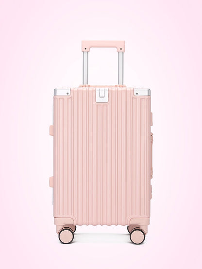 Large Capacity Aluminum Frame Travel Suitcase with Combination Lock & Spinner Wheels